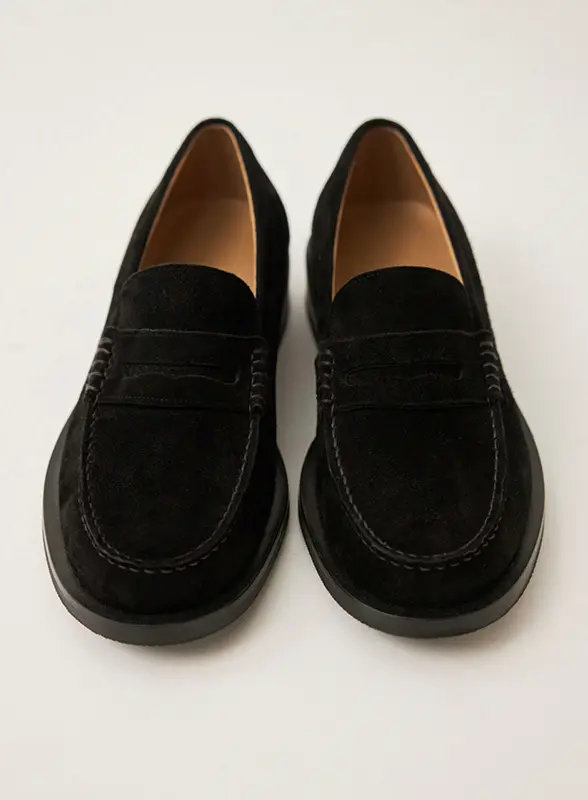 Vintage Penny Loafer_Suede Black