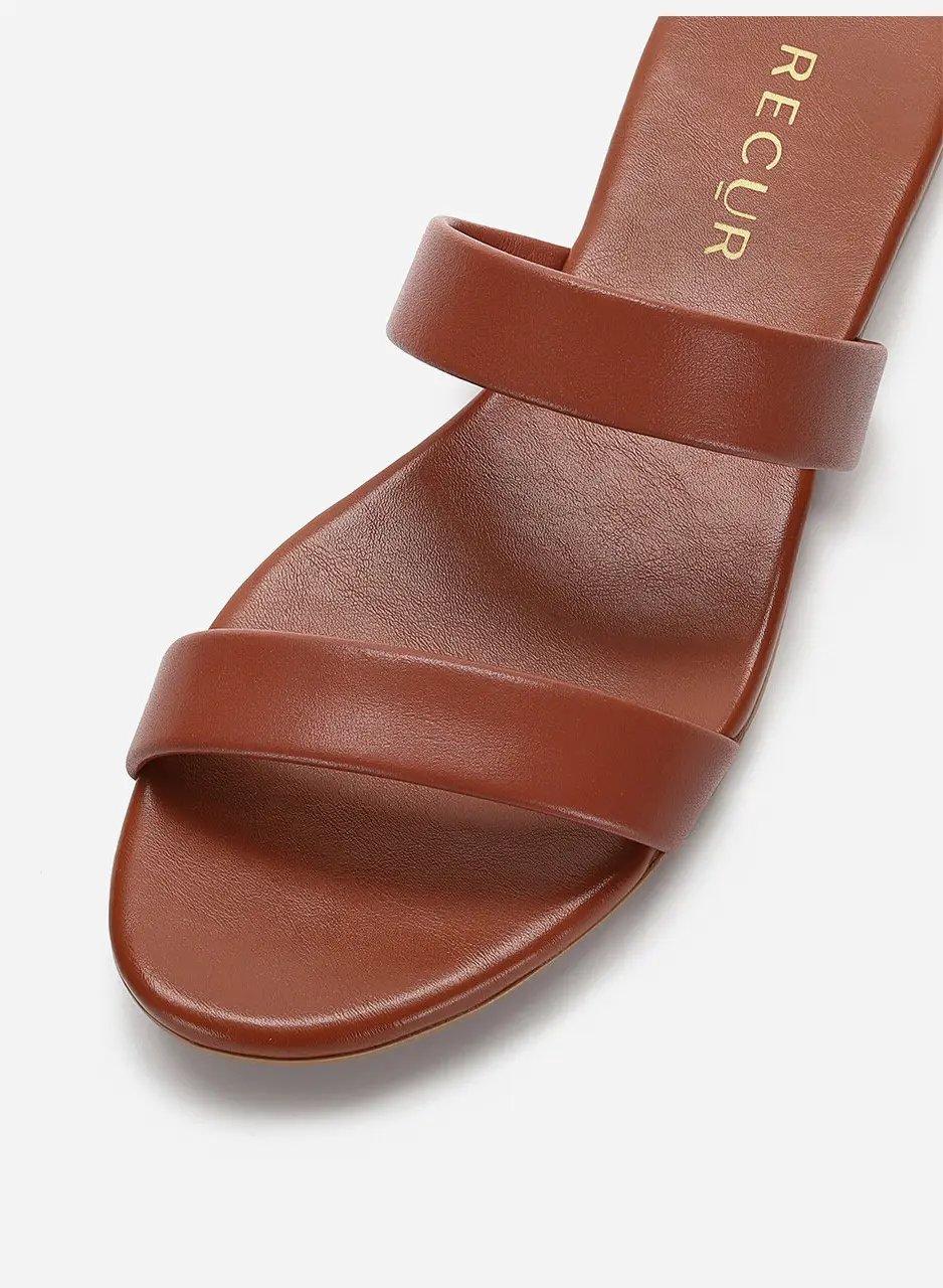 Anello Modern Padded Double Strap Slides - Ginger