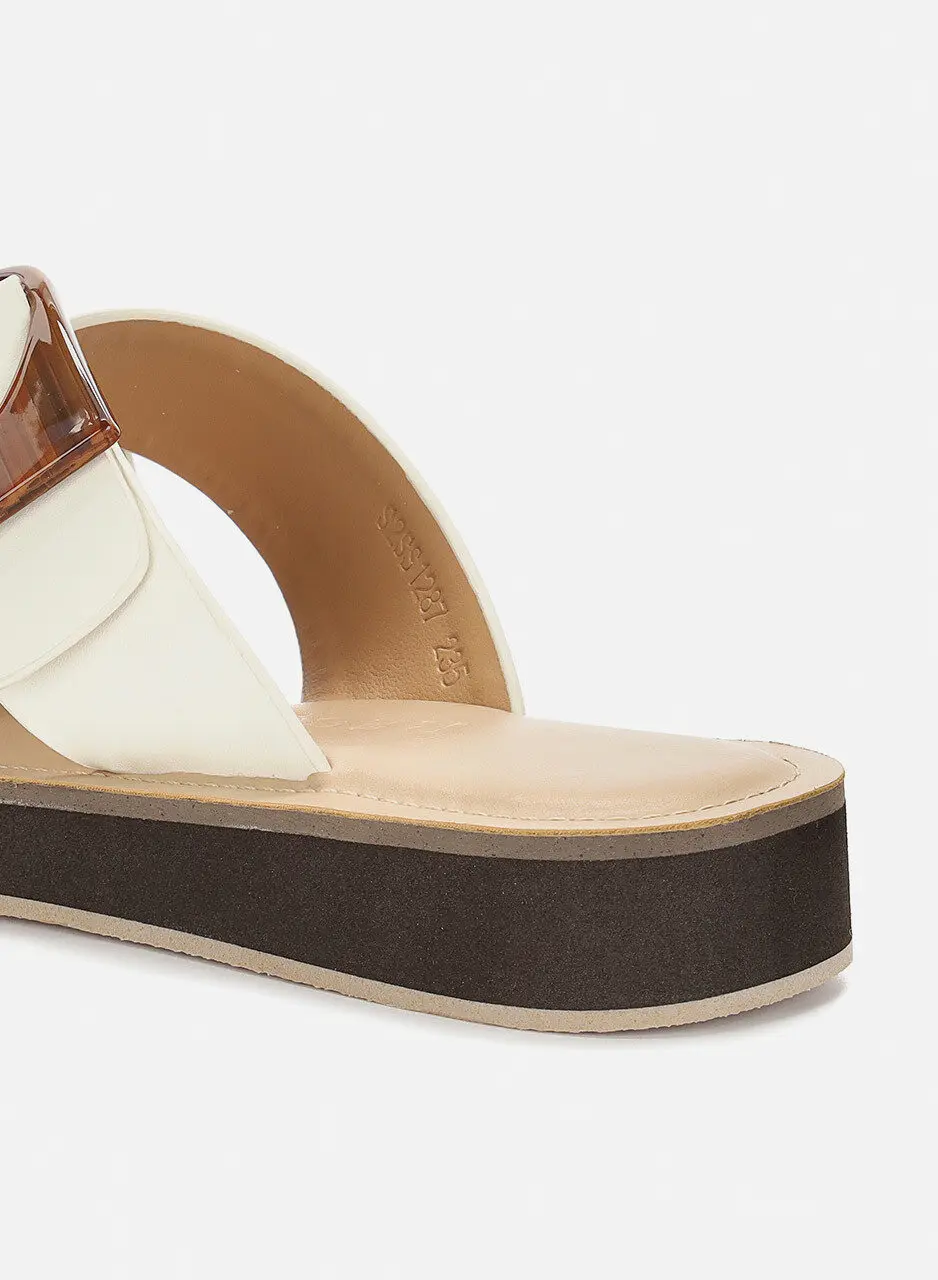 Anello Modern Platform Sandals - Cream