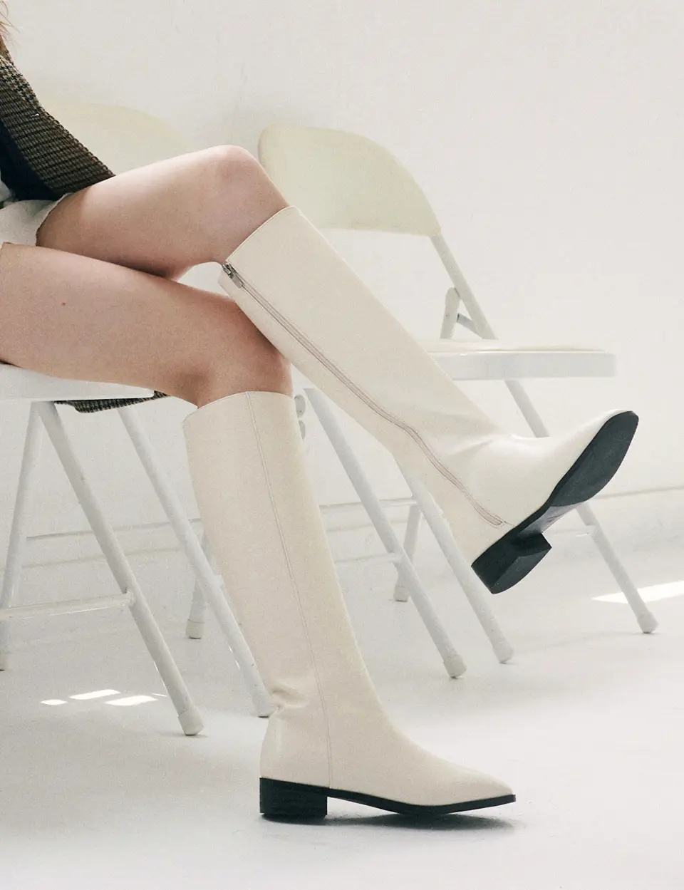 Pharrell Square Long Boots 3.5cm (2 Colors)