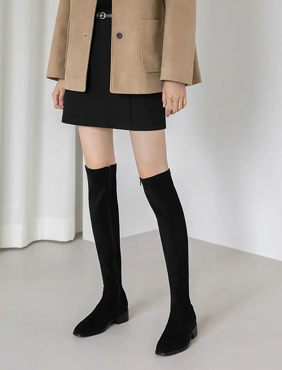 Divney Stretch Long Boots (3.5cm heel)