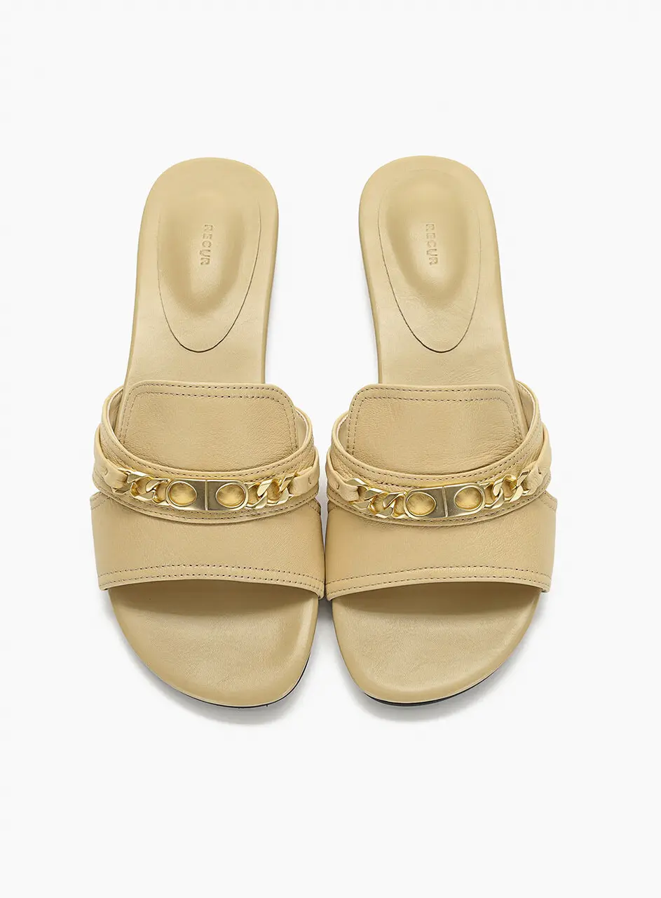 Anello Signature Chain Comfy Slippers - Beige