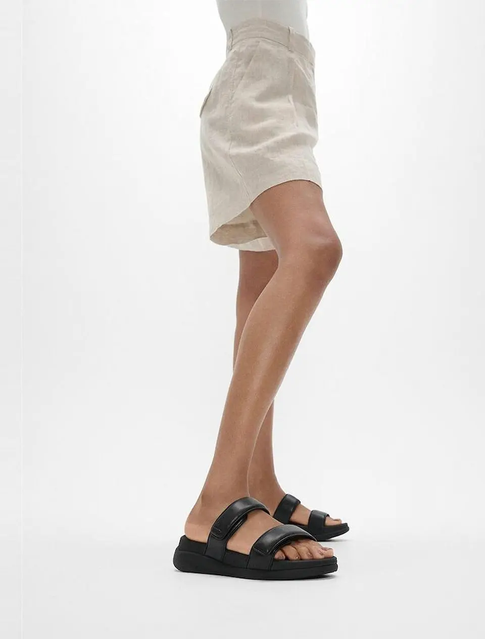 Samsung C&T Official Women's FMODE GO Adjustable Platform Two-Bar Slides [All Black] (FT61K2D035)