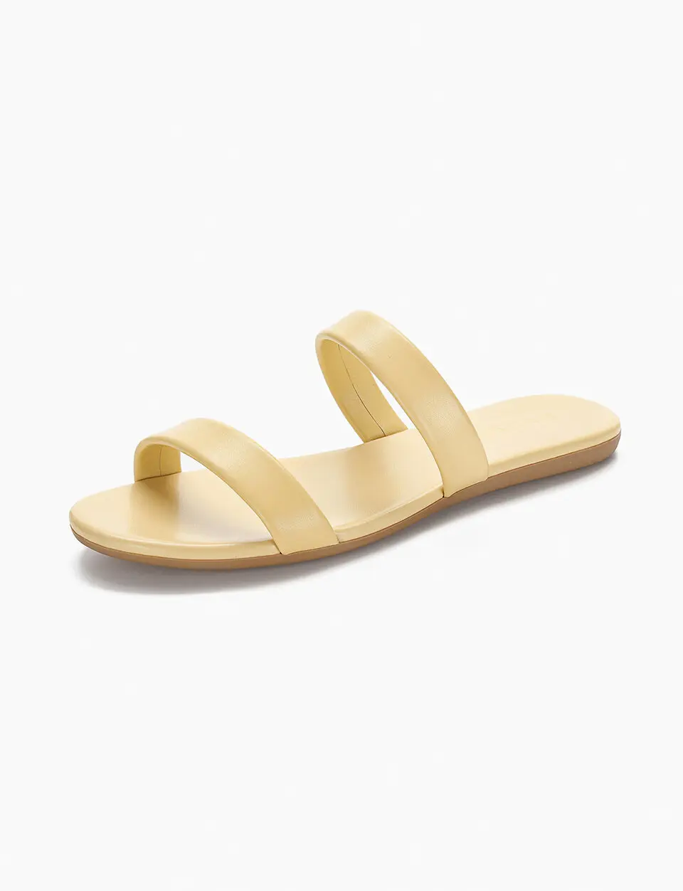 Anello Modern Padded Double Strap Slides - Butter