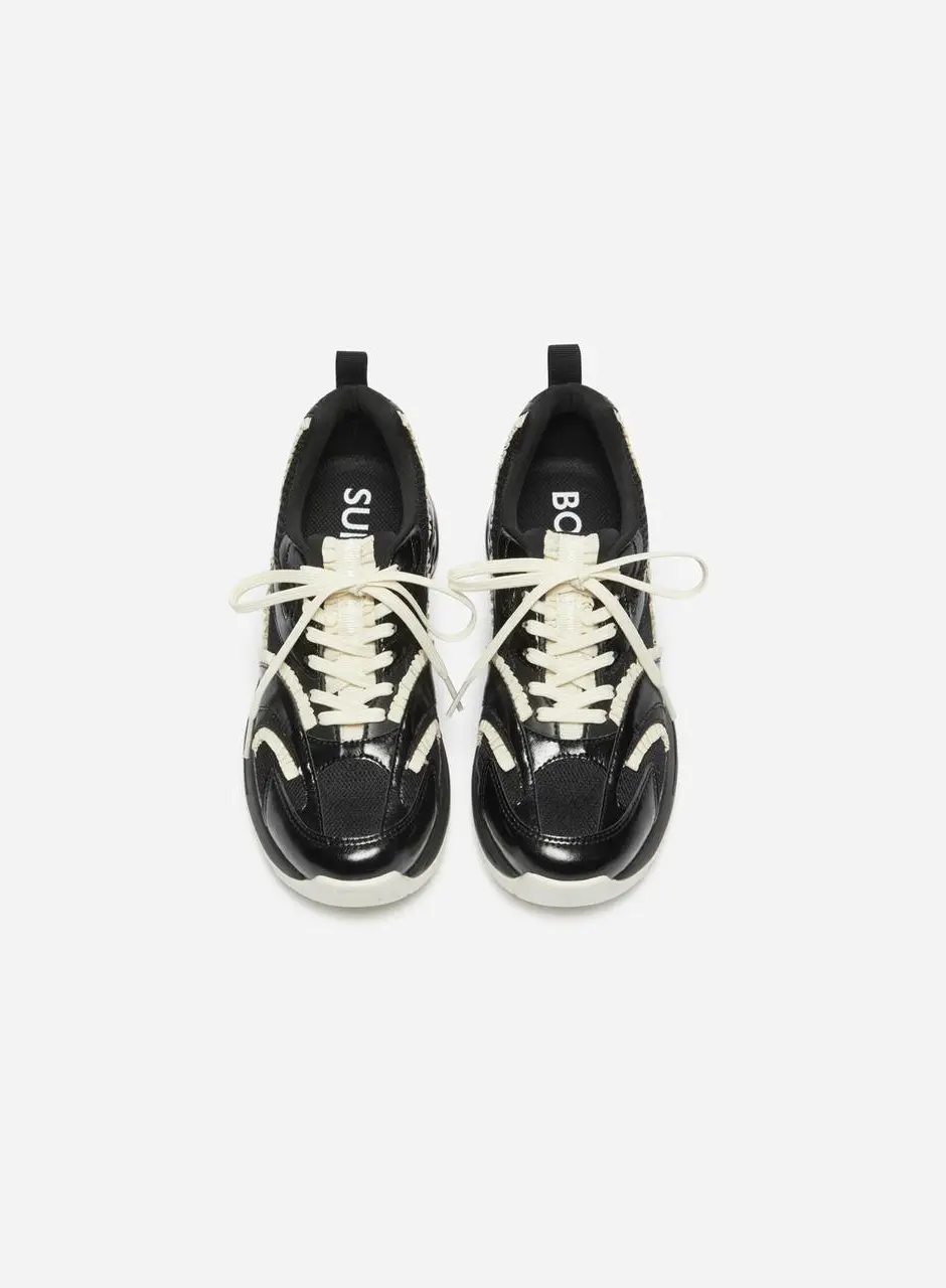 Ruffle mesh sneakers [black] (DG4DS26037BLK)
