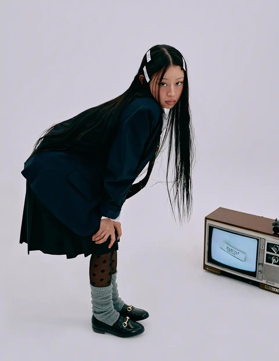 Women's Leather Horsebit Loafers [BLACK] (158)