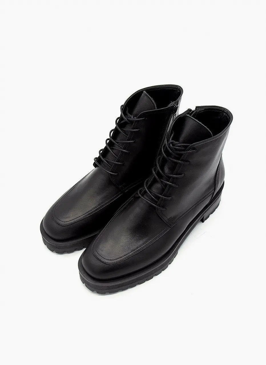 Lace Platform Boots - Black