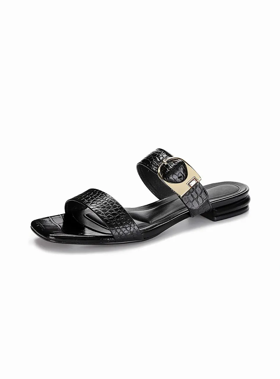 Anello Signature Strap Sandals - Black