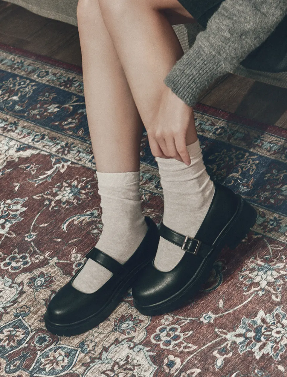 Round Toe Chunky Mary Jane Rudy_Black