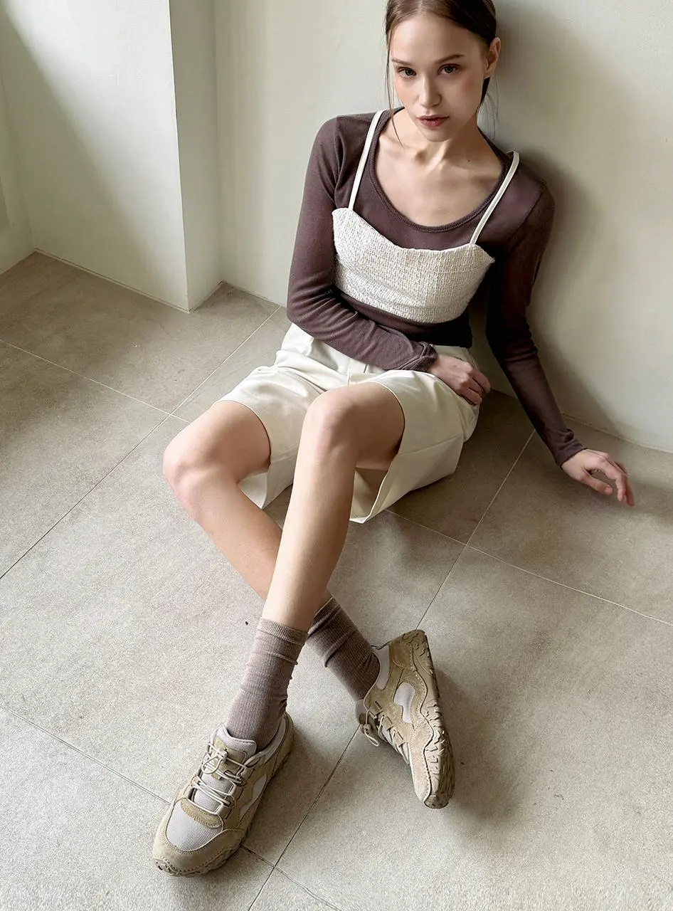 Roa String Urban Leather 3cm Sneakers [4 colors] (AQH1308)