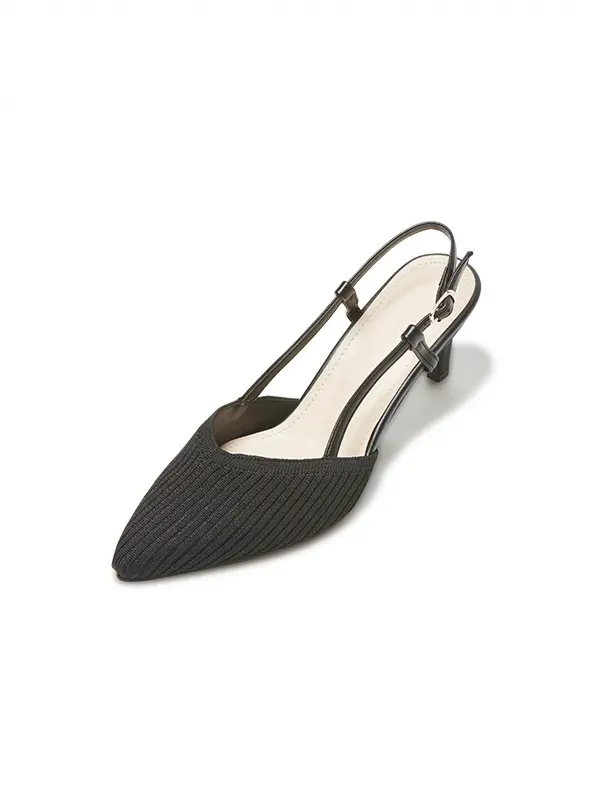 Knit Stiletto Strap Slingback Heel Mia