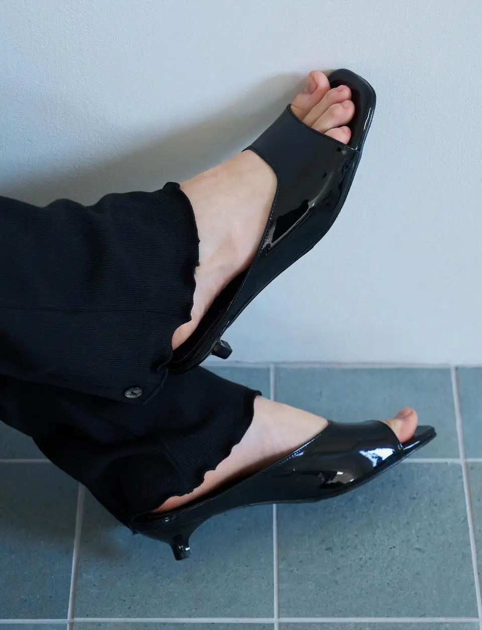 Mira Modern Square Heel 3.5cm Mules (CW0109EBK)