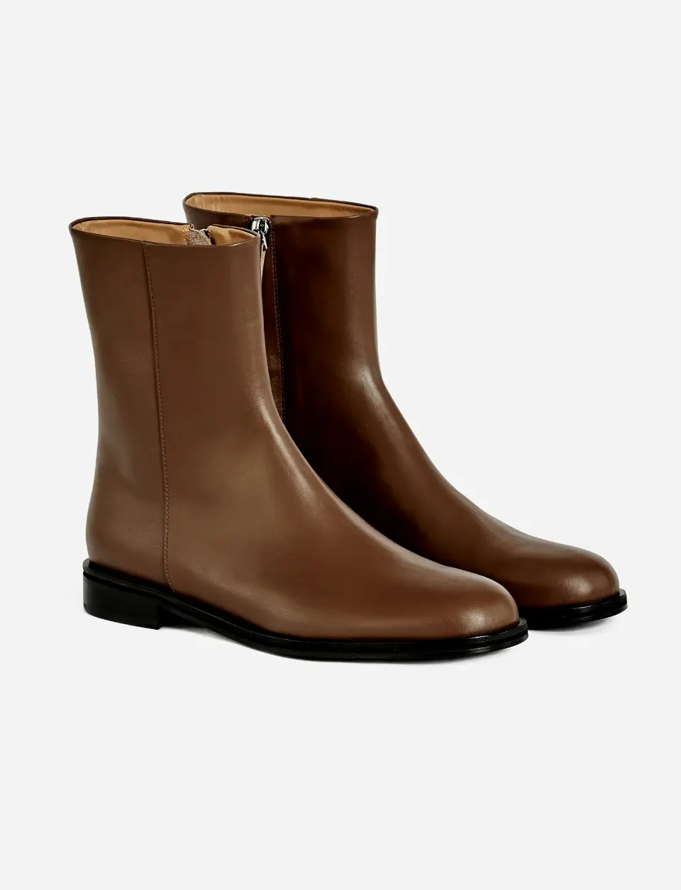 Leonardo Minimal Ankle Boots_Brown