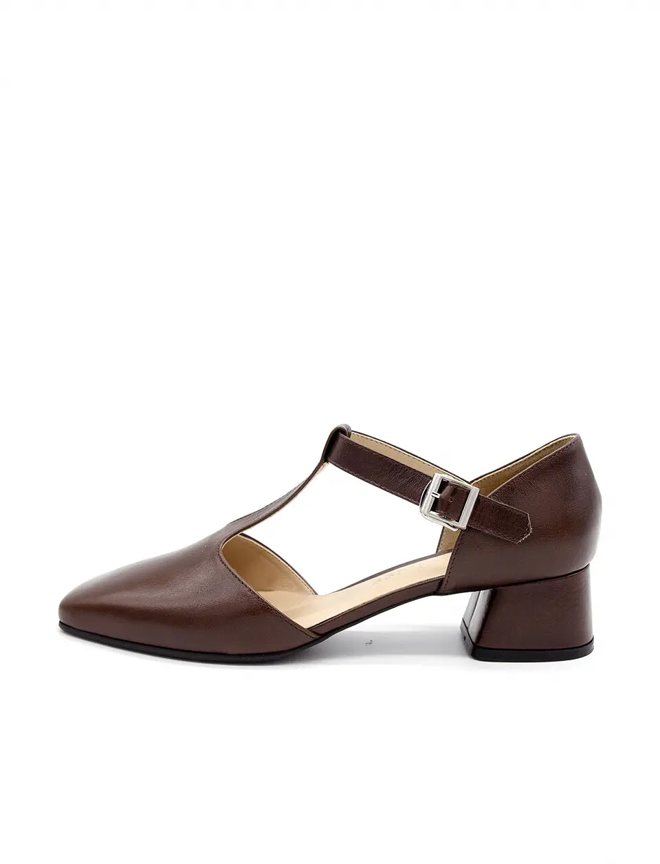 T Strap Pumps_Brown