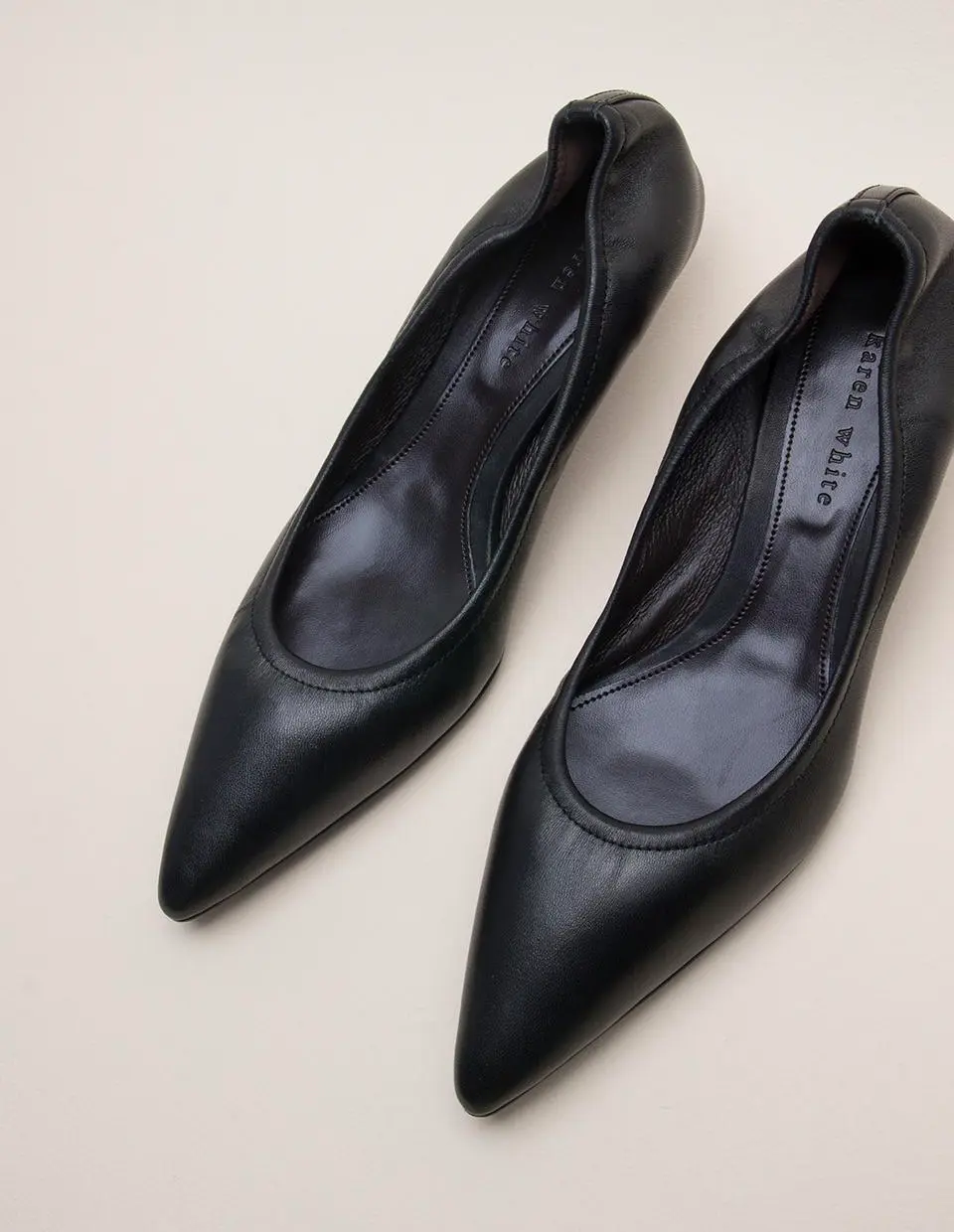 Leather Kitten Heel Pumps [Sage] (kw2812)