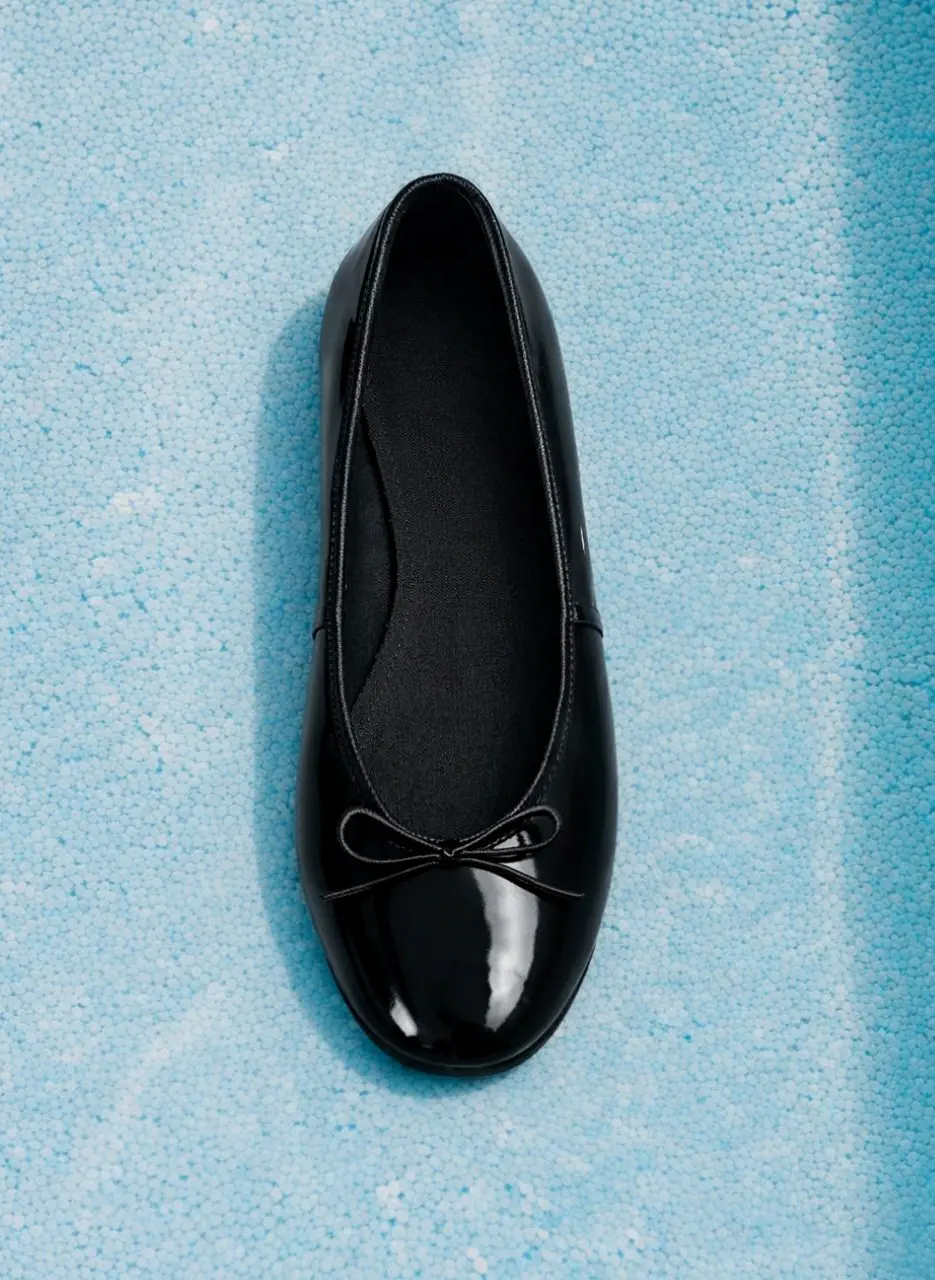 Glossy Rounded Ribbon 5 Colors Ballerina Flat Shoes (SM047)