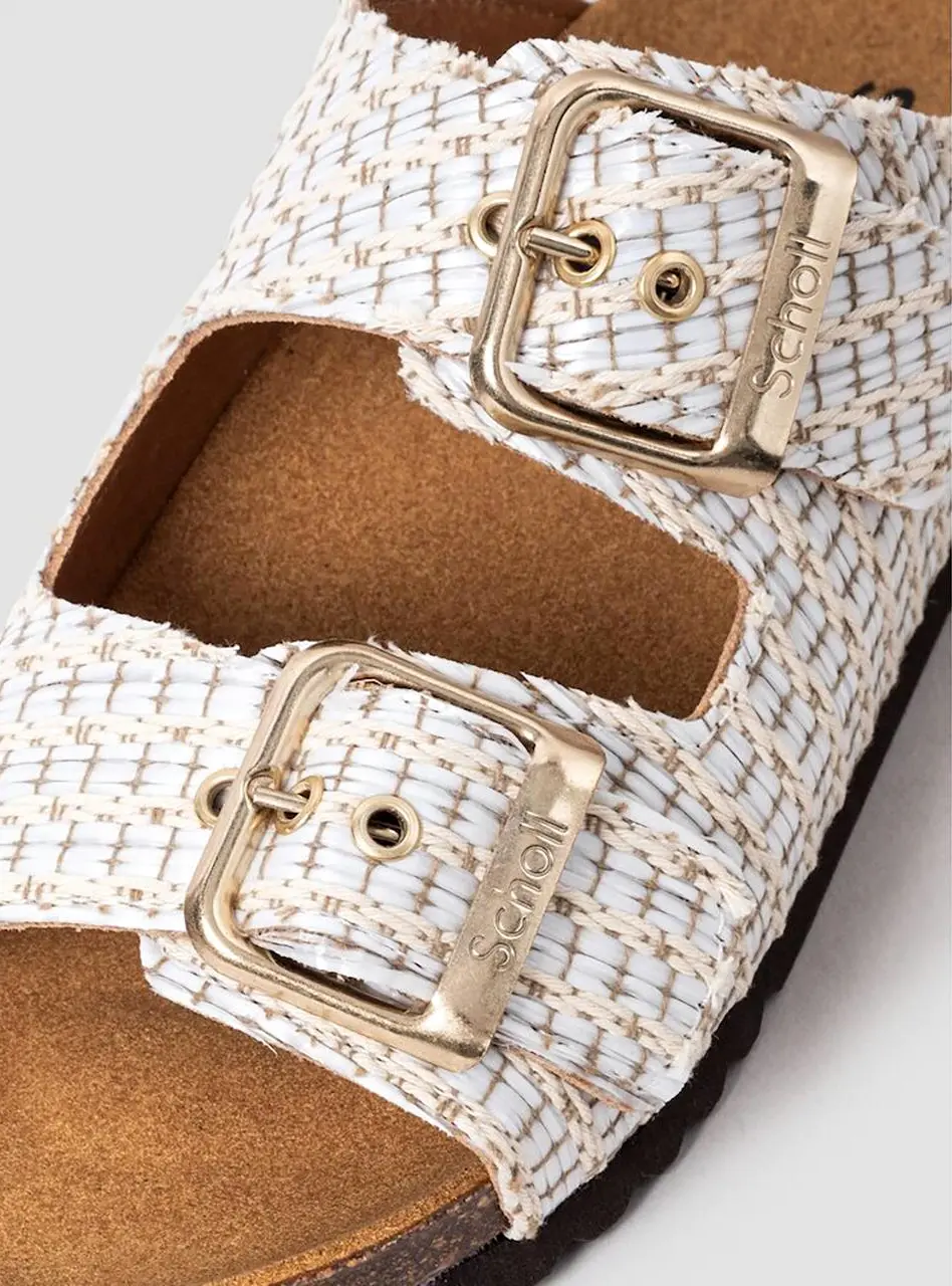 SCHOLL Cork Two-Strap Sandals [White] (HH44K2C361)