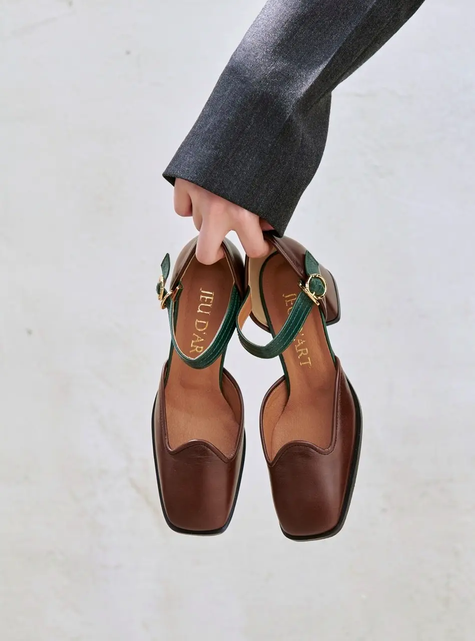 Sarah Mary Jane Pumps - Brown