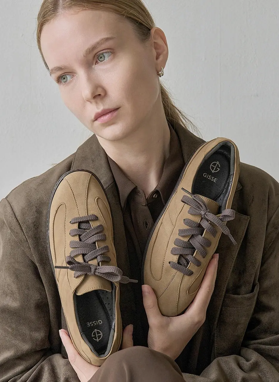 Natural Leather Haze Suede Sneakers (GIS-46296)