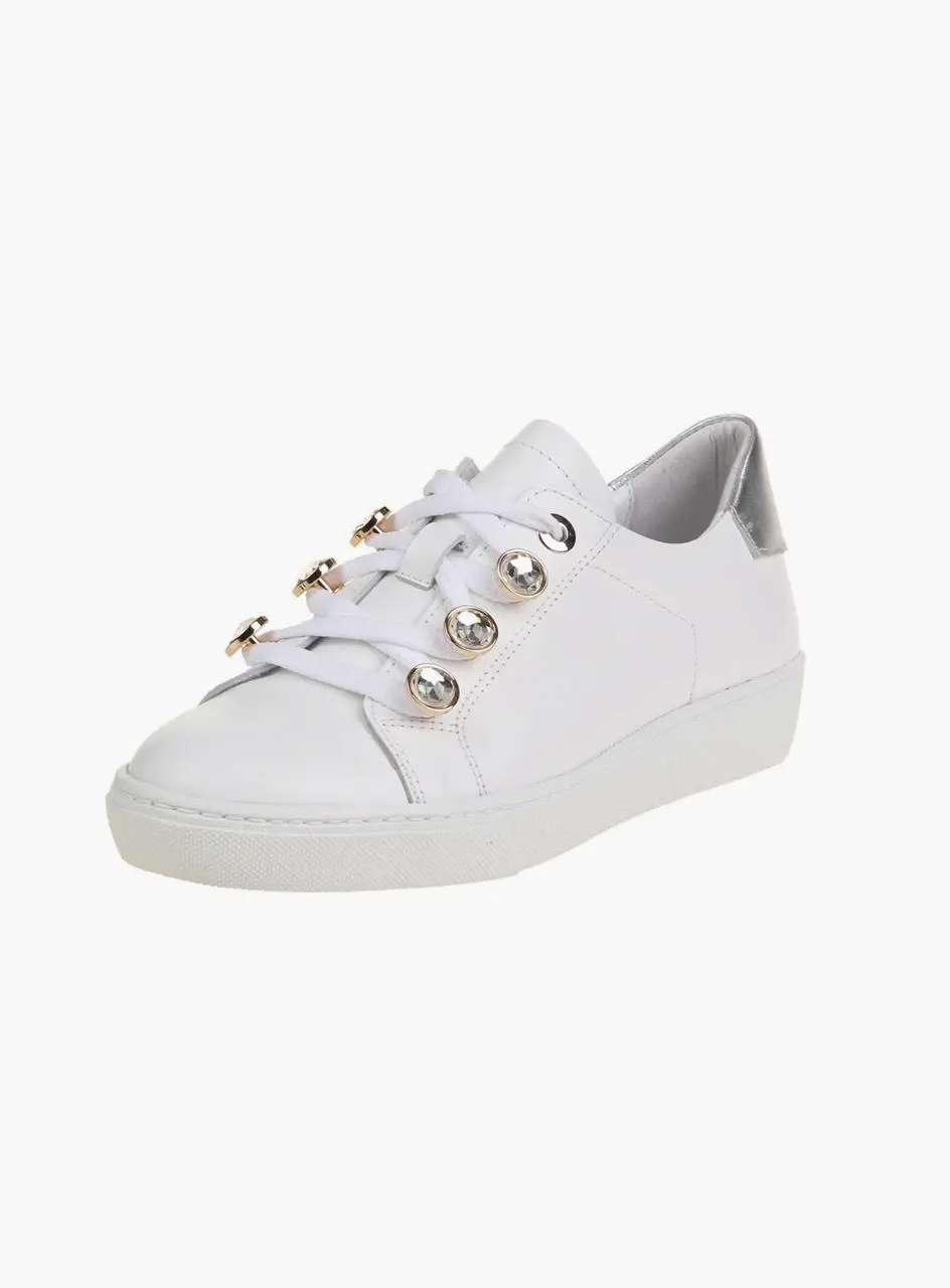 Lace-up Jewel Sneakers [Silver] (DMP1900KWH/SV)