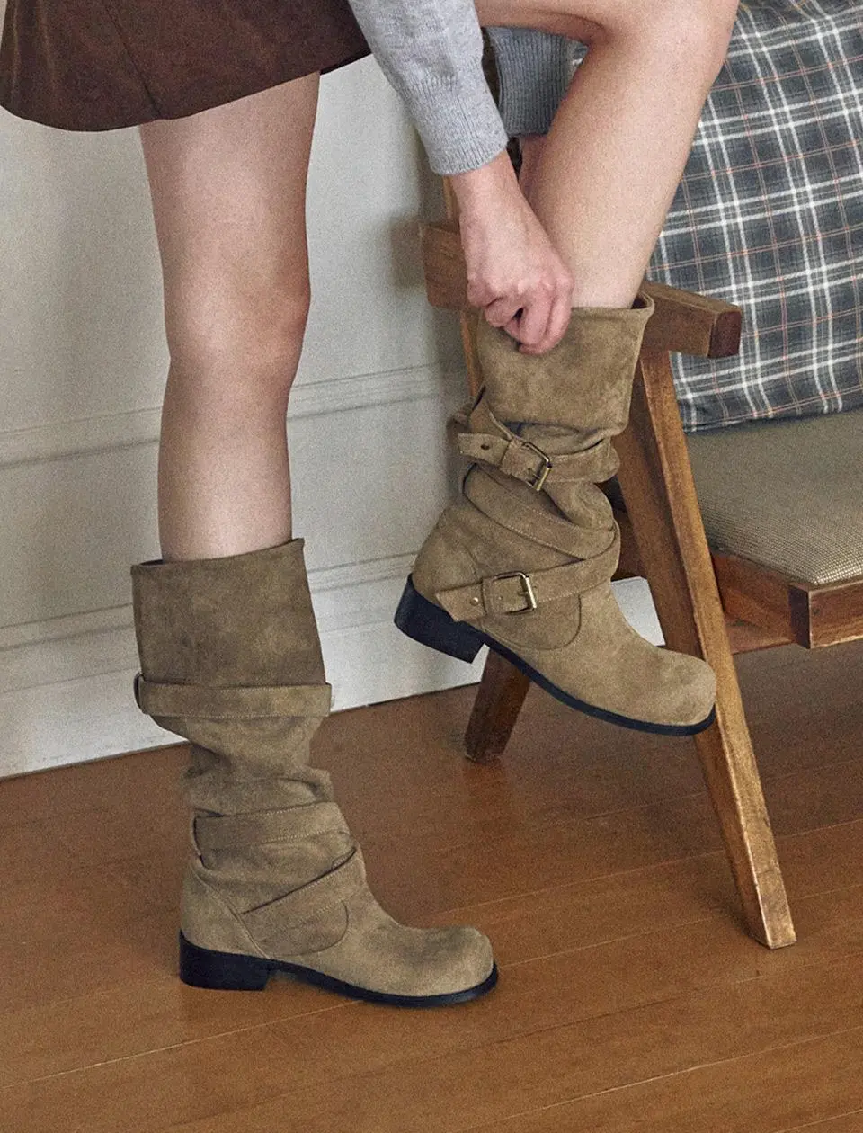 Soft Slouch Belt Boots [2 Colors] (ljh7130)