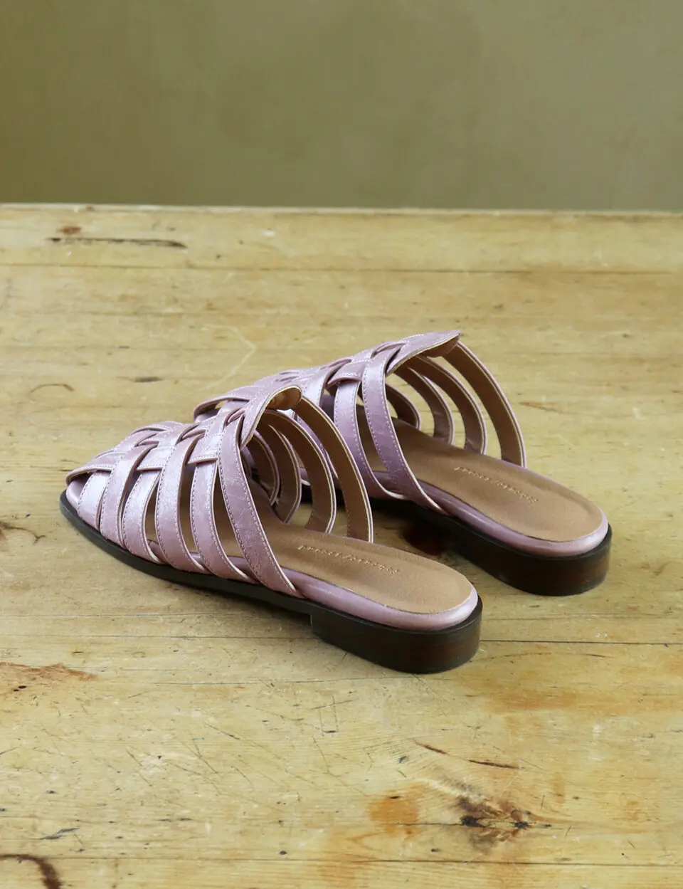 Papa Strap Cage Mules - Pink