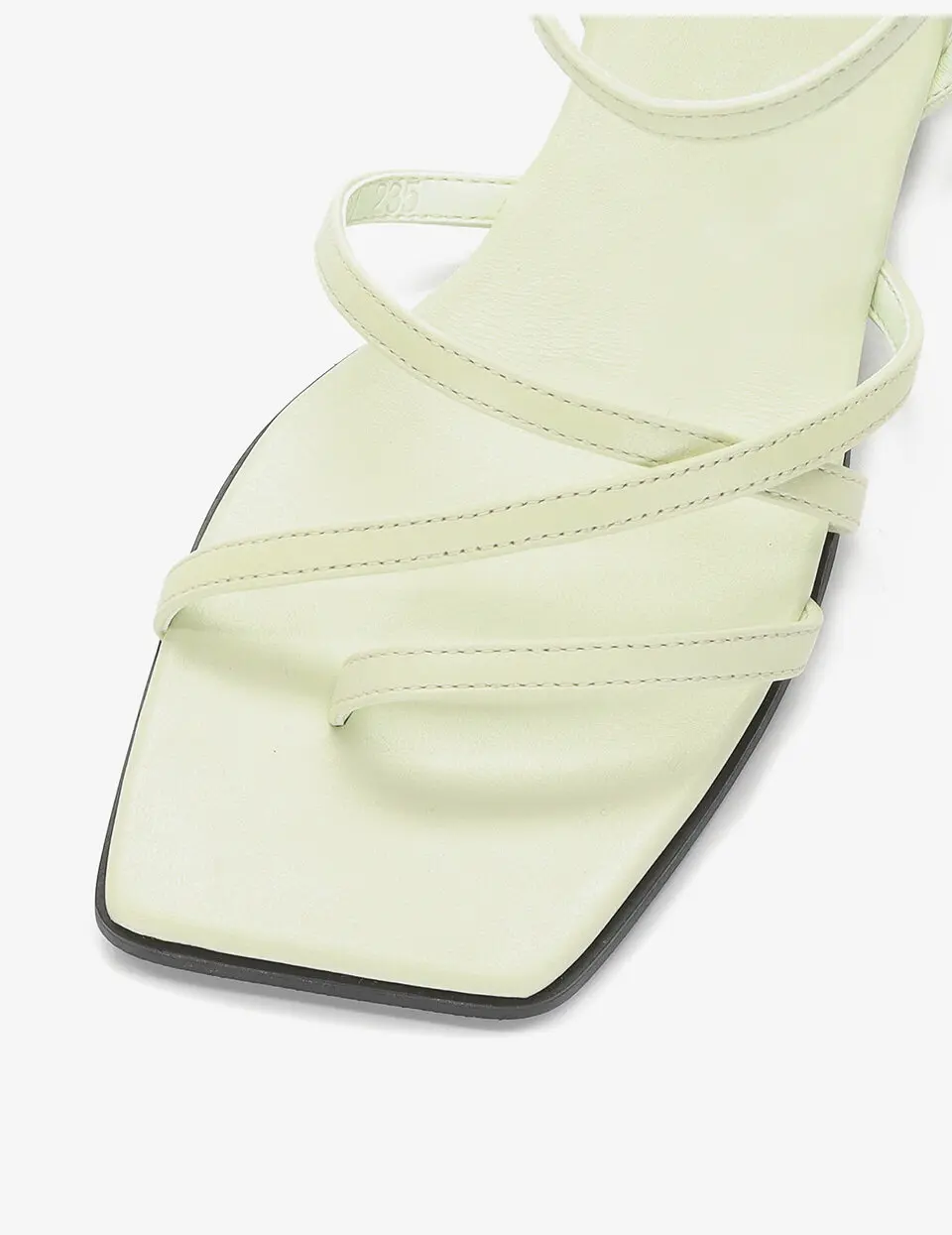 Cross Detail Ankle Strap Sandals - Light Green