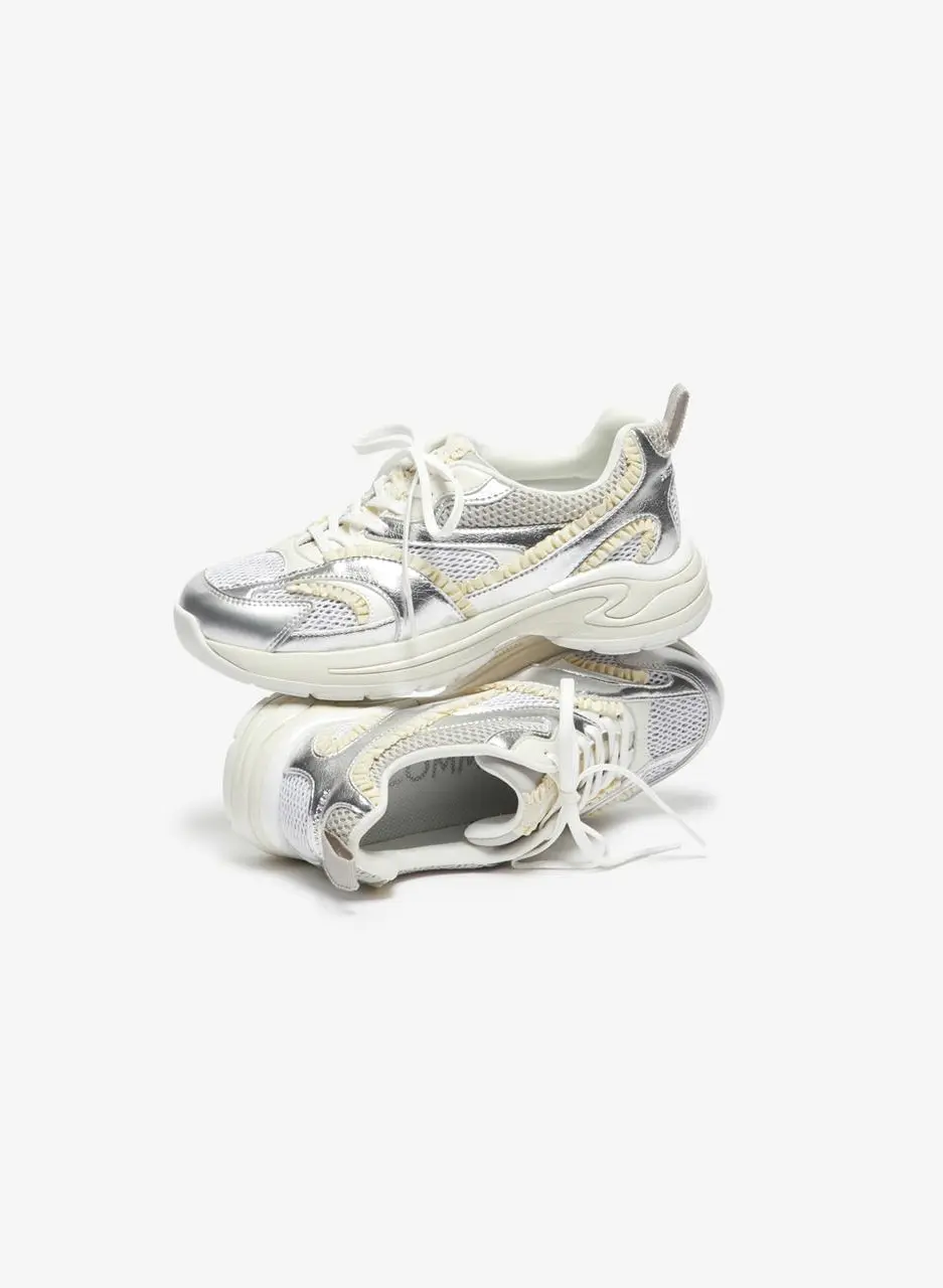 Ruffle mesh Sneakers [silver] (DG4DS26037SVX)