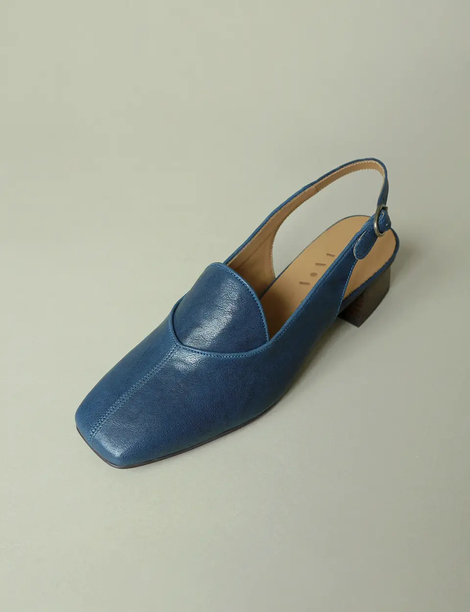 Block Heel Slingback Loafers_Indigo