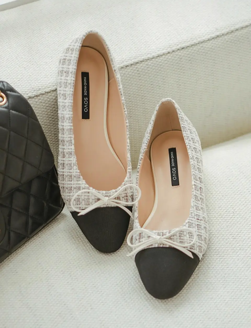 Roelly Ribbon Tweed 2cm Flat Shoes