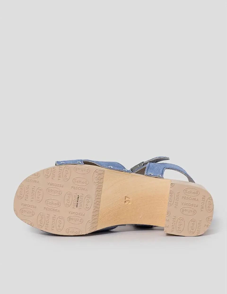 SCHOLL Wood Sole One Strap High Heel Sandals [Royal Blue] (HH44K2W13N)