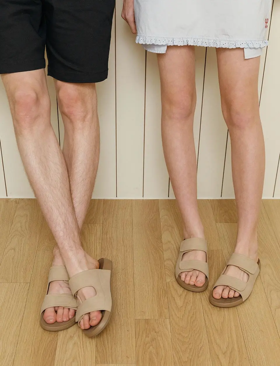 Unisex Banding Double Velcro 2.5cm Slides [4colors]