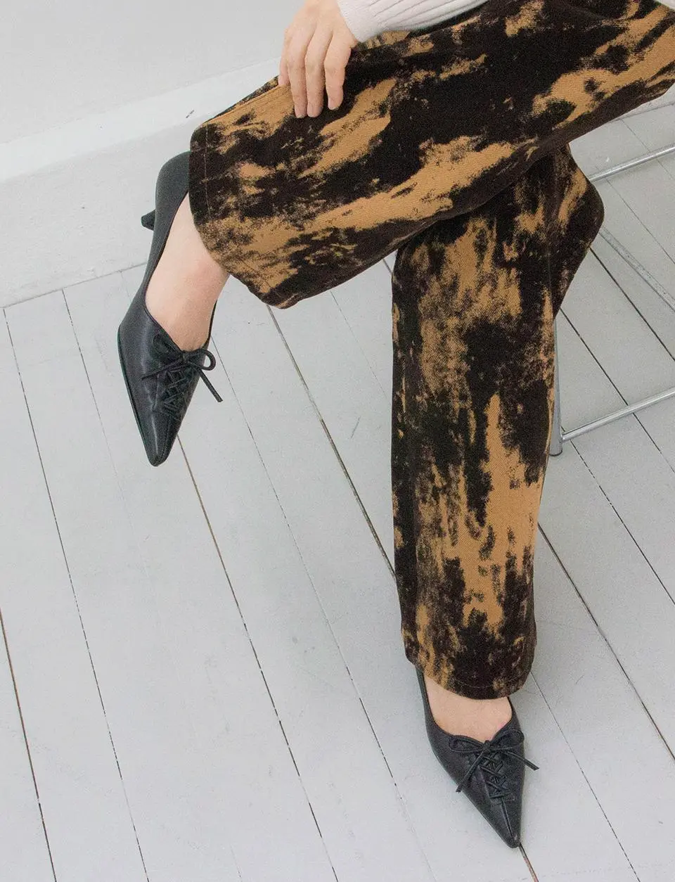 Leather Ribbon Vintage Pumps [Beige] (KW2815)