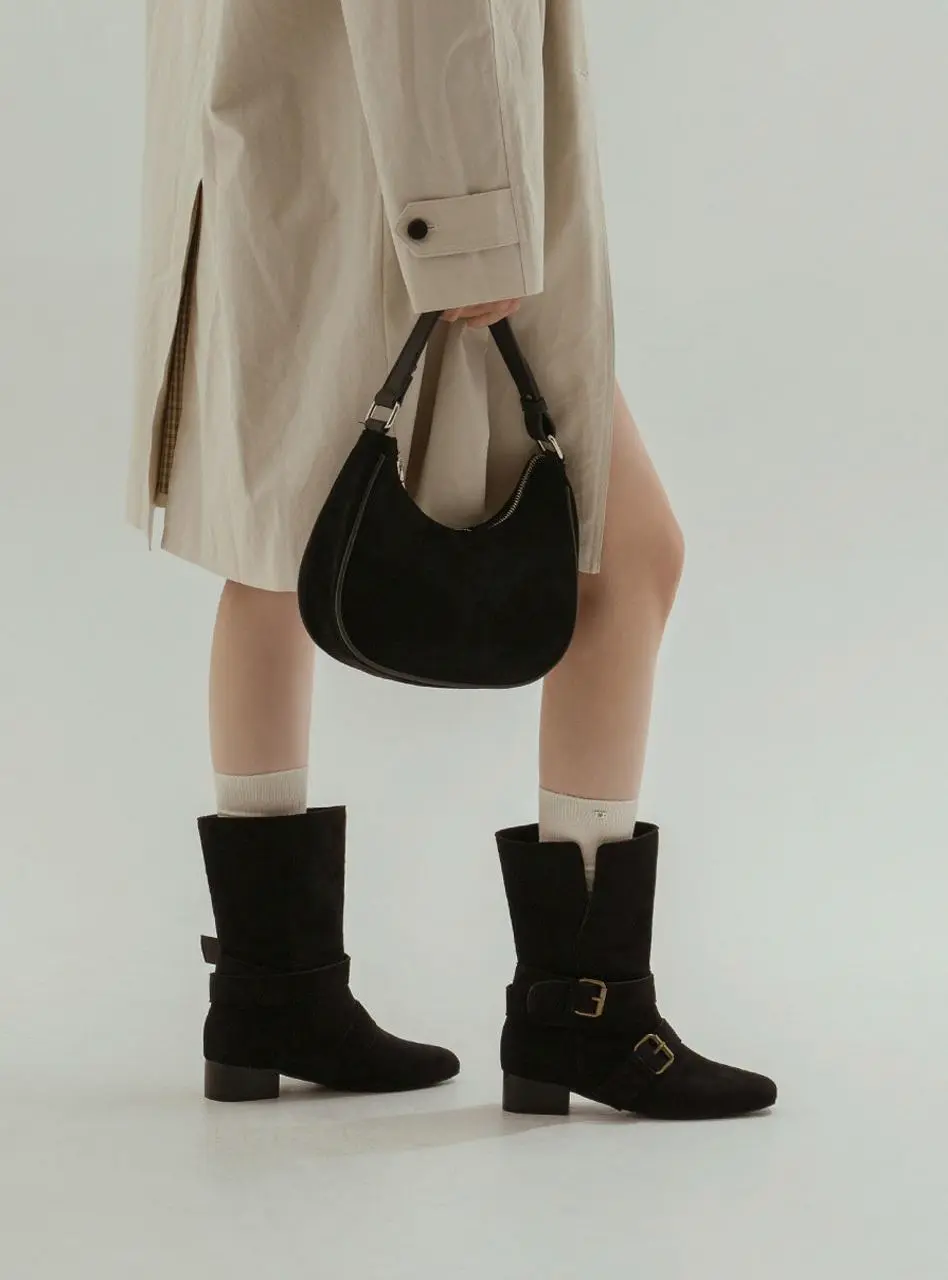 Rossi Suede Belt 4cm Mid-Calf Boots