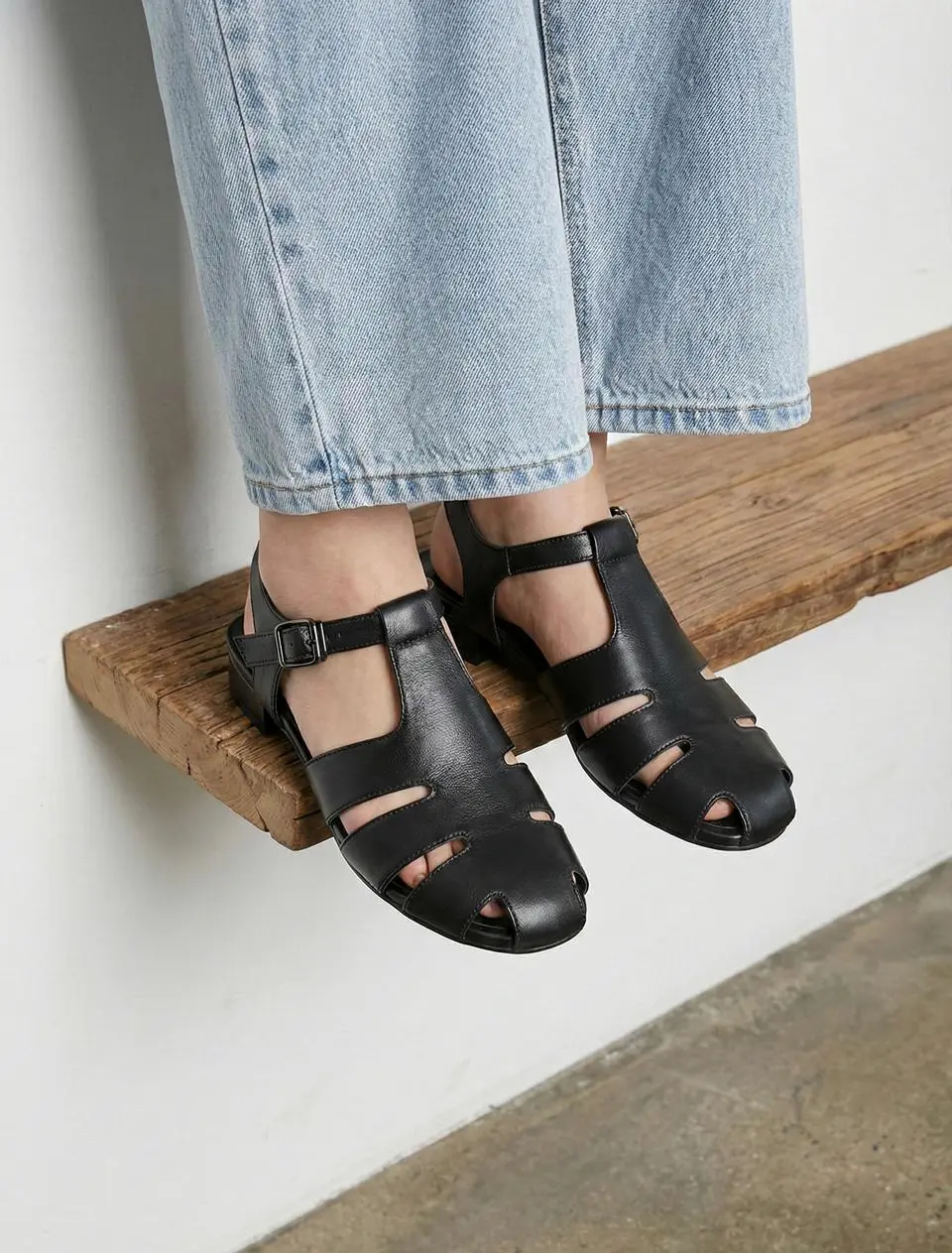 Classic Fisherman T-Strap 2cm Sandals (LC579)