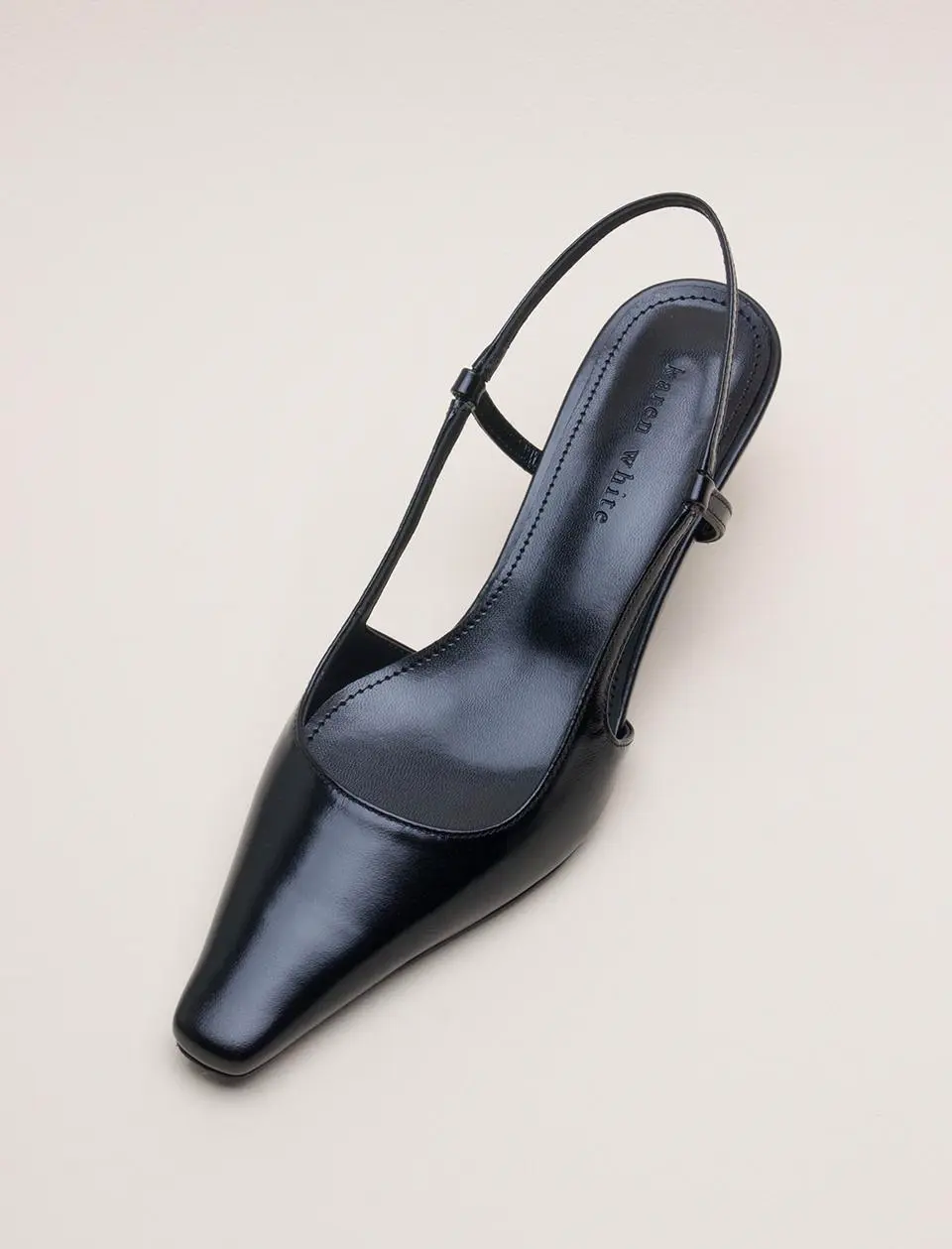 Square Toe Leather Slingback Shoes (kw2817)