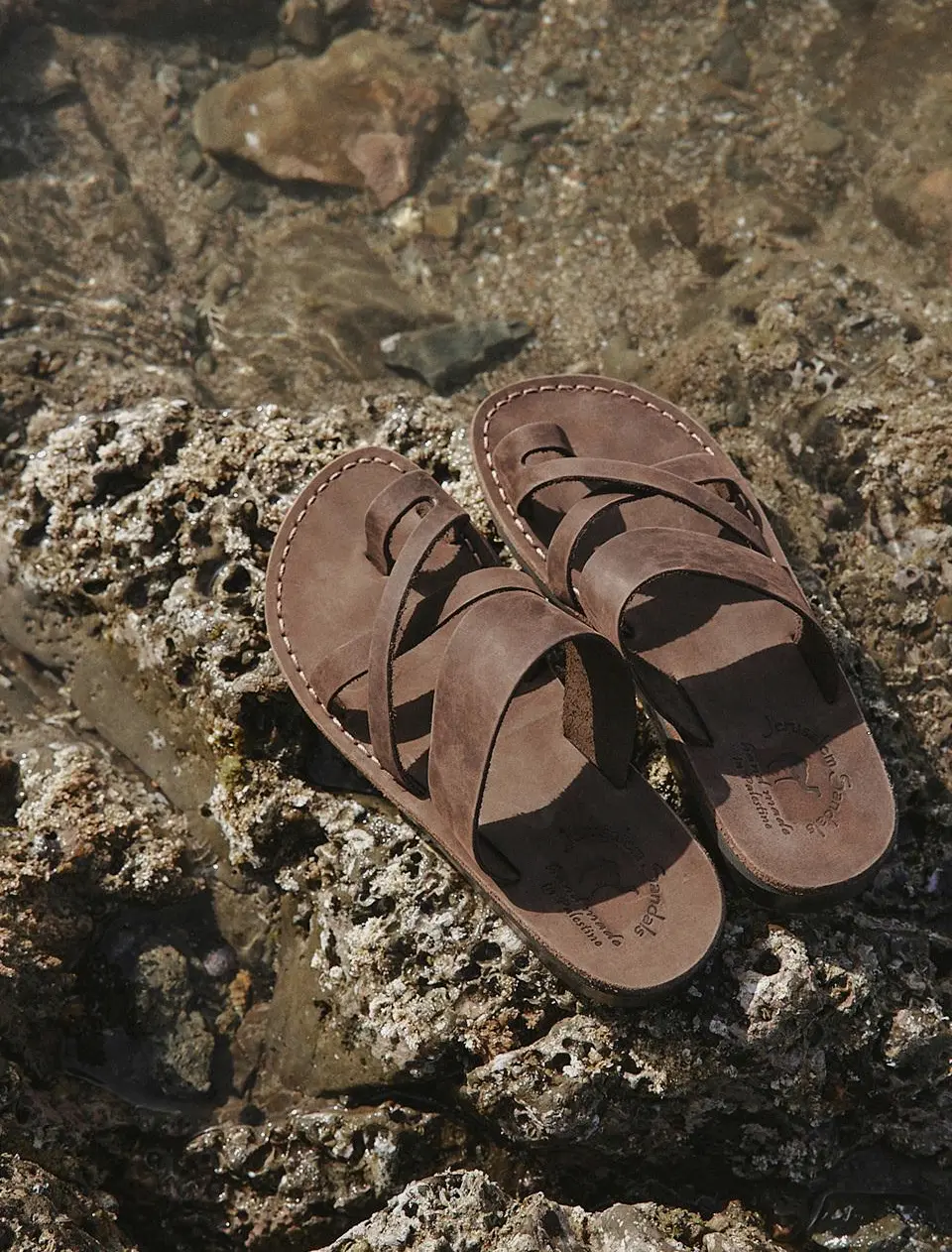 Handmade Nubuck Leather Sandals [Brown]