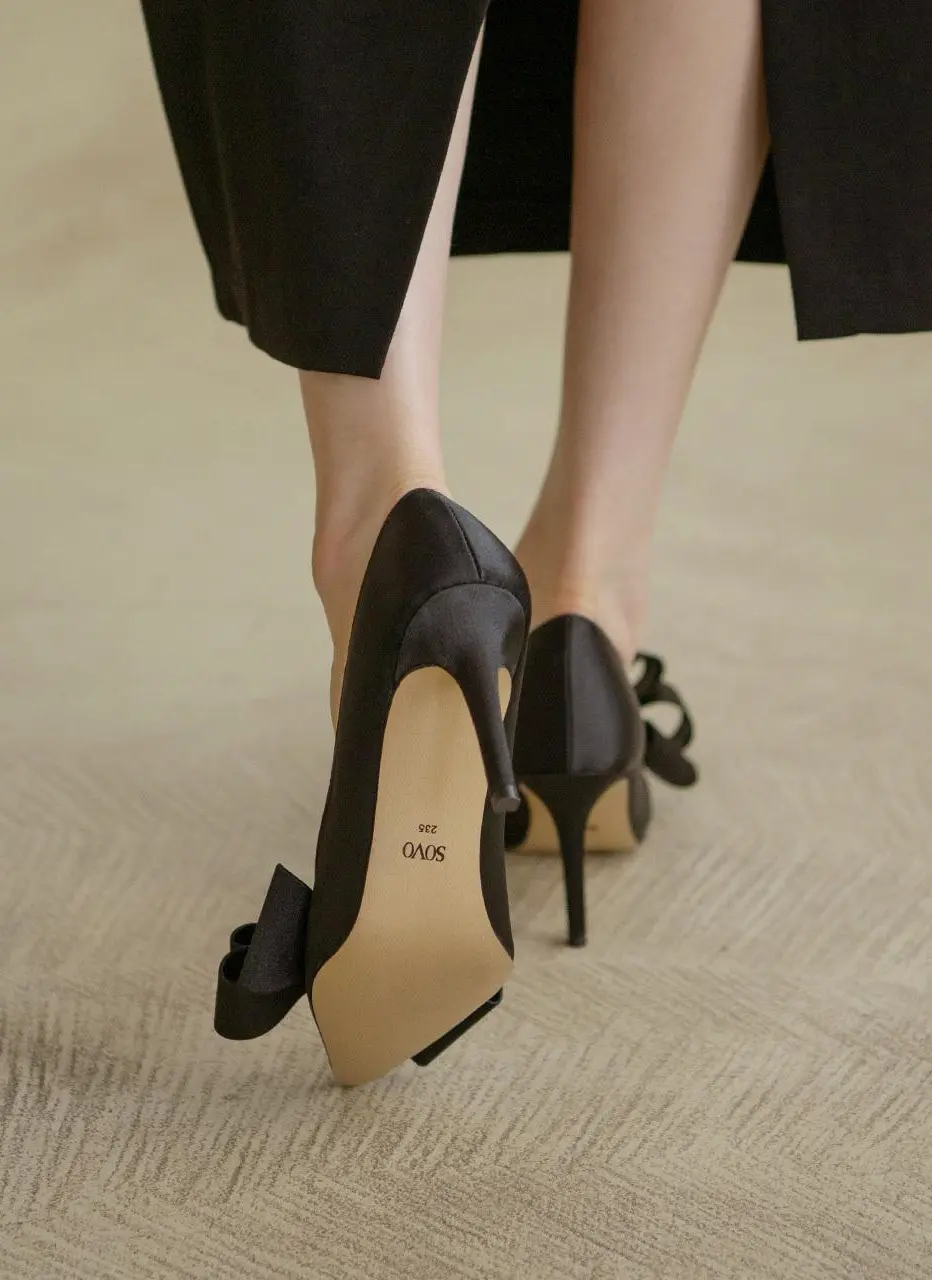 Rubens Satin Ribbon Stiletto Heels 8cm Pumps