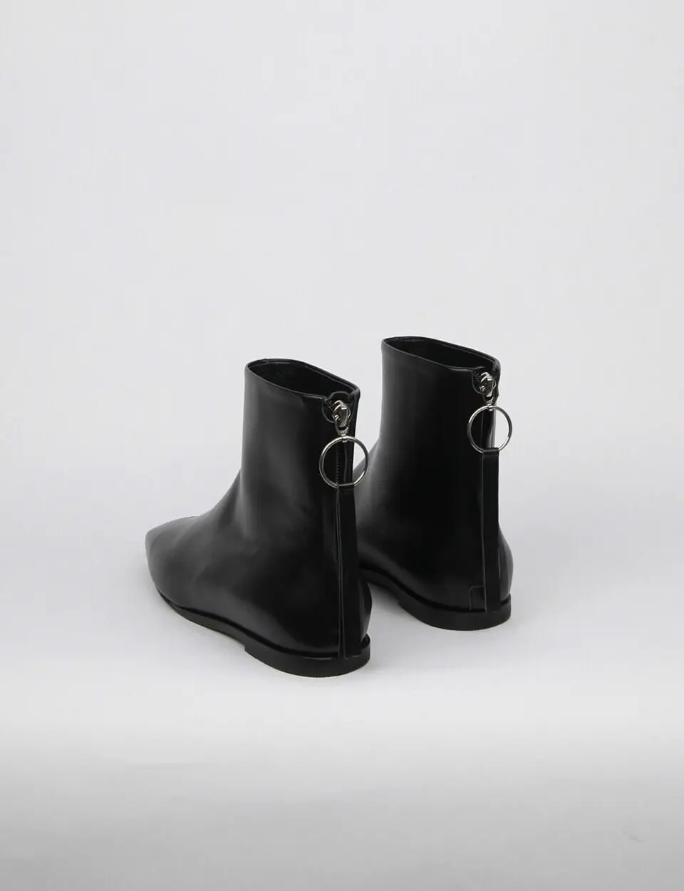Bella Flat Ankle Boots Black