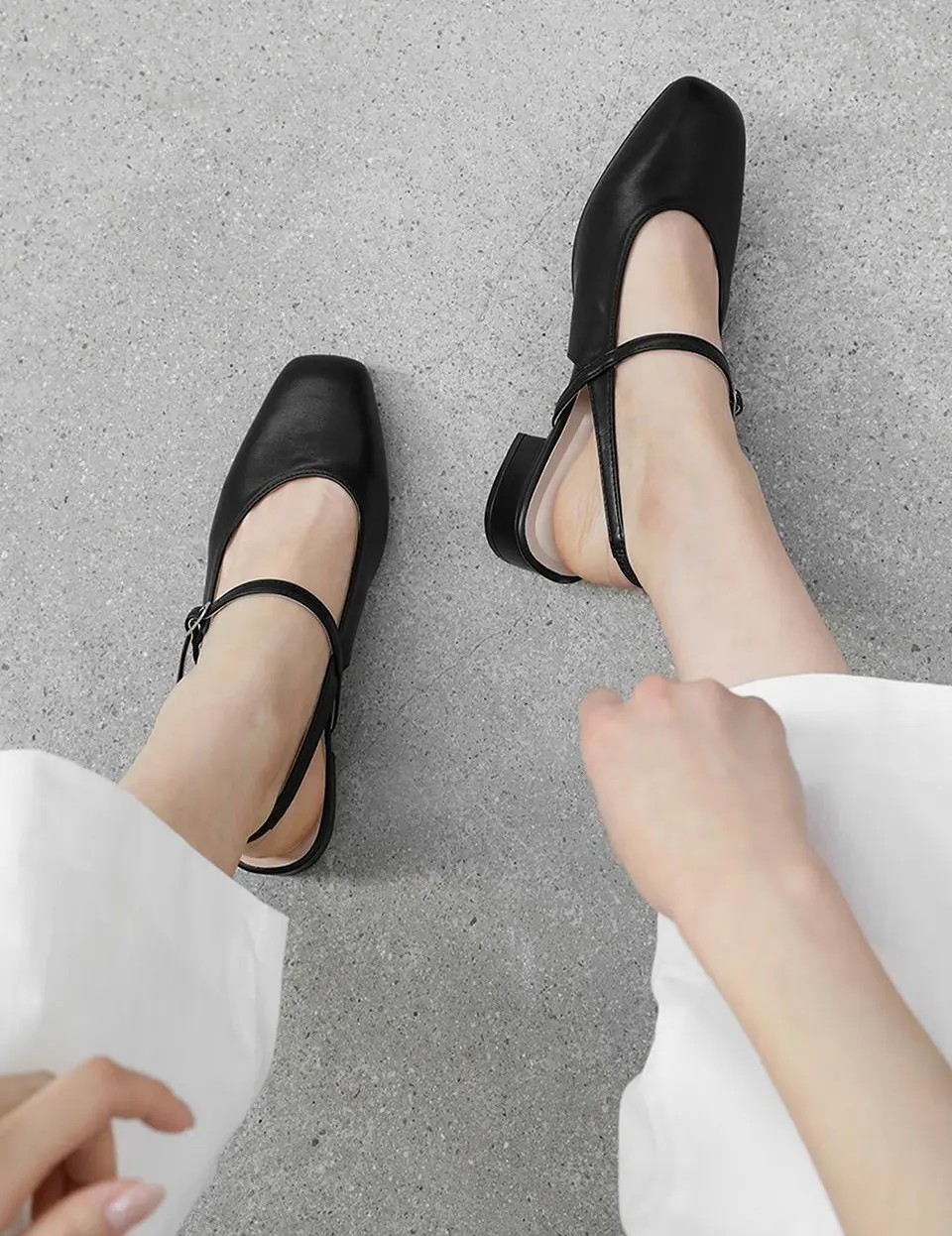 Daphne Mary Jane Slingback Flat Ballet Shoes (3cm)