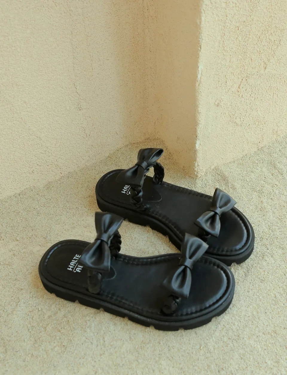 Double Ribbon Strap Sandals