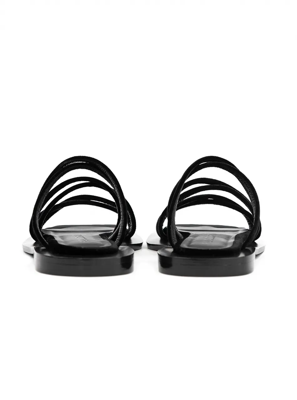 Wide Square Sole Strappy Sandals_Soft black