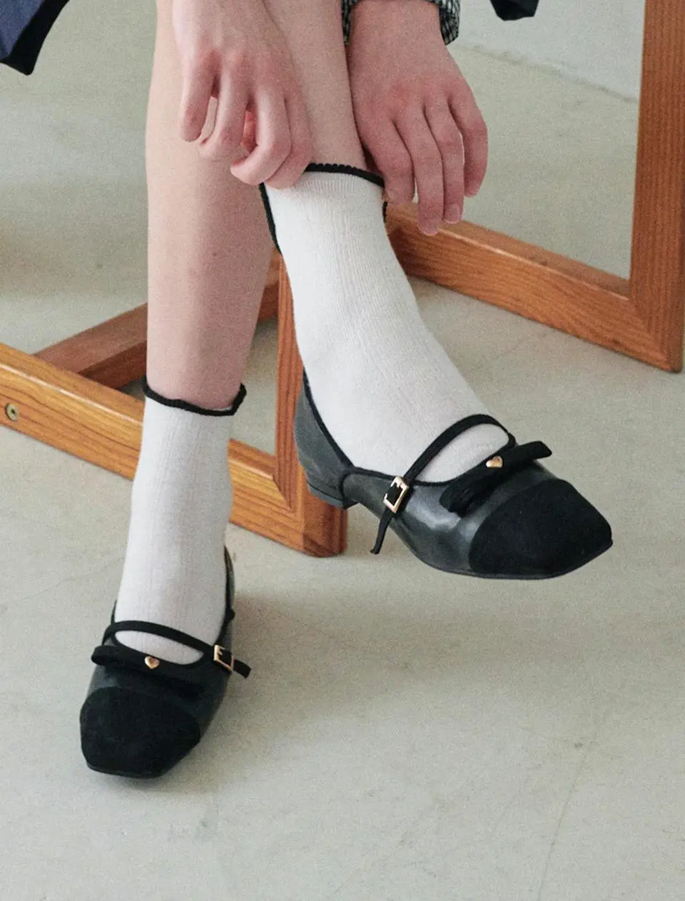 Heart Ribbon Mary Jane Flats (ljh7123)