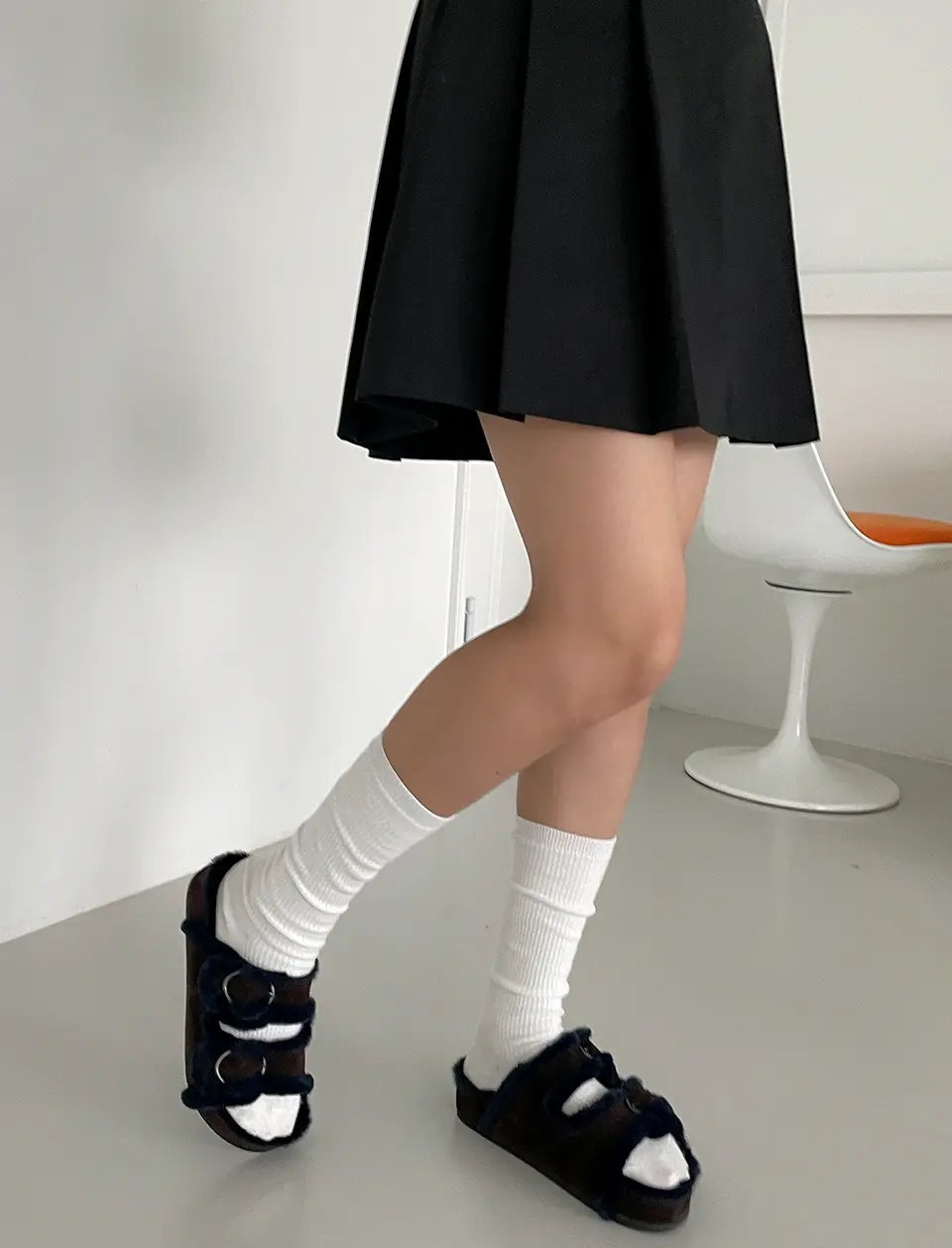 Julie Fleece Belted Mule (3cm)