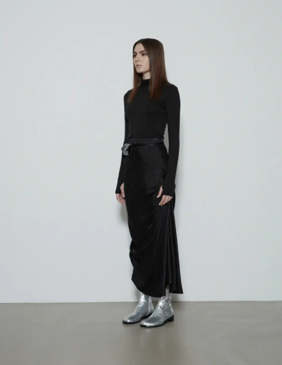 Flat Ankle Boots_Silver