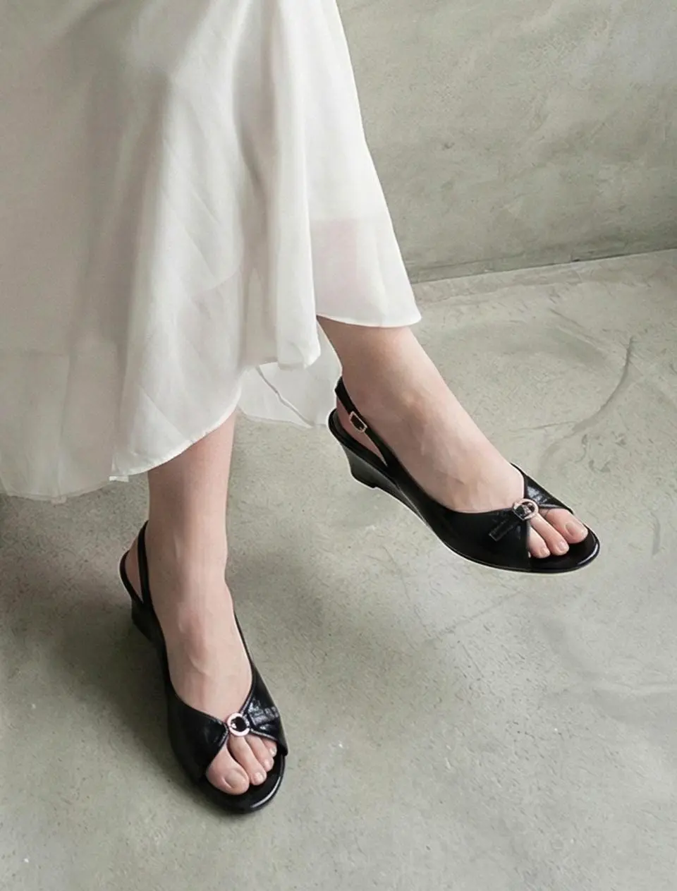 Open Toe Point Wedge Heel Slingback 5cm Sandals (LC573)