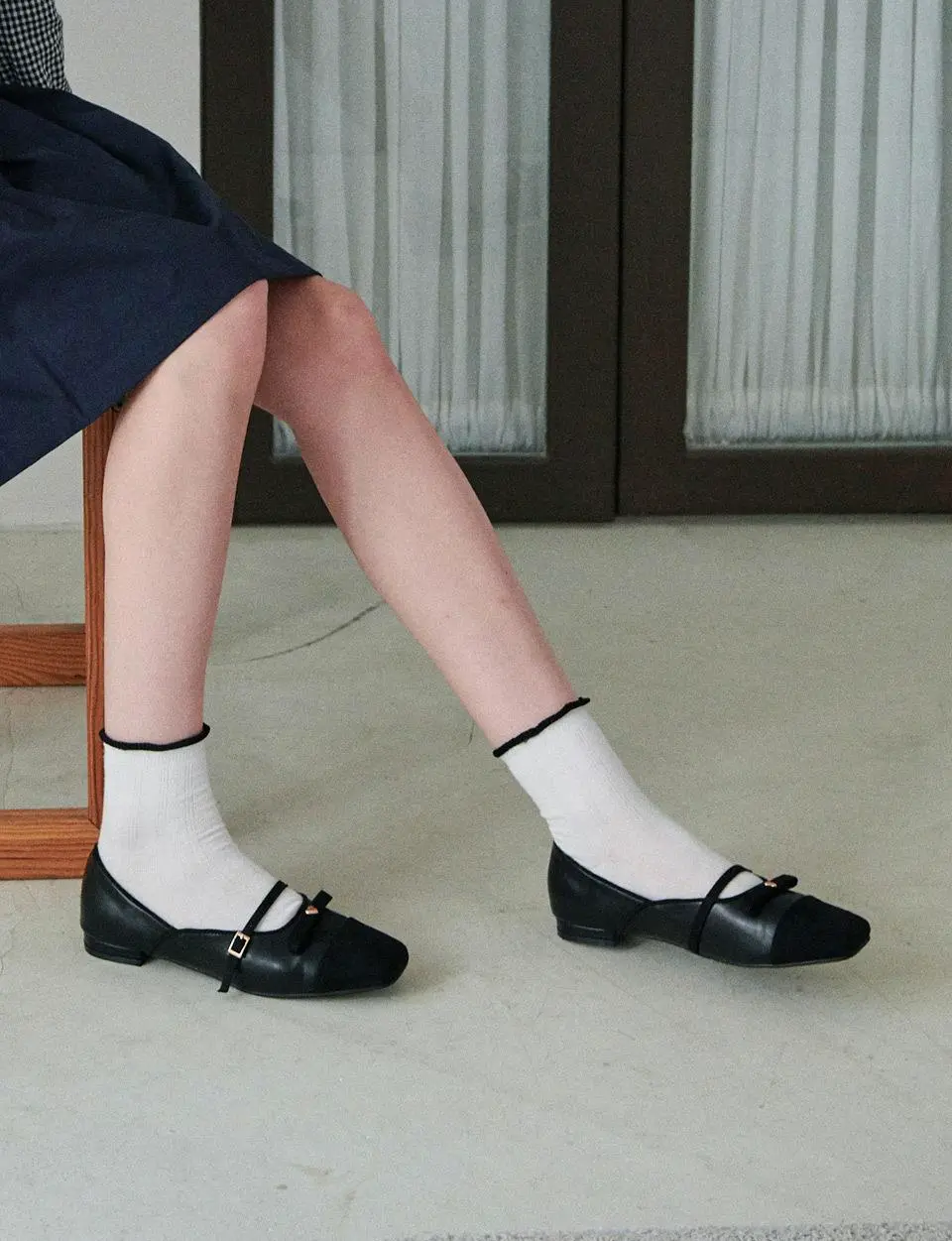 Heart Ribbon Mary Jane Flats (ljh7123)