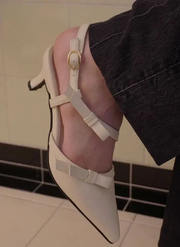 Cross Ribbon Slingback