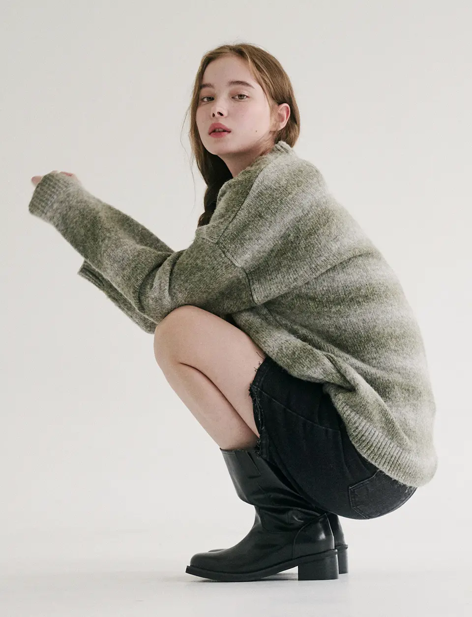 Plain Round Middle Boots (5cm)