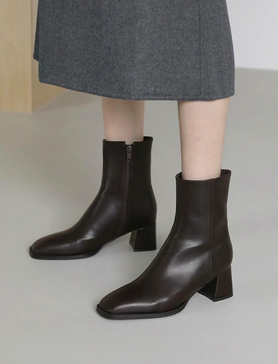 Ramiel Square Ankle Boots (5cm)